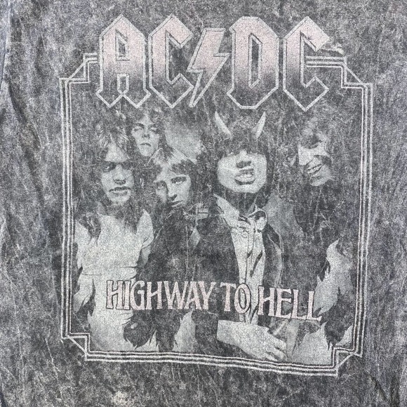 AC/DC Highway To Hell Graphic Band Tee Thrifted Vintage Style Size S - Picture 2 of 9